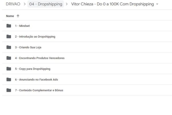 curso Do 0 a 100K Com Dropshipping vitor chieza